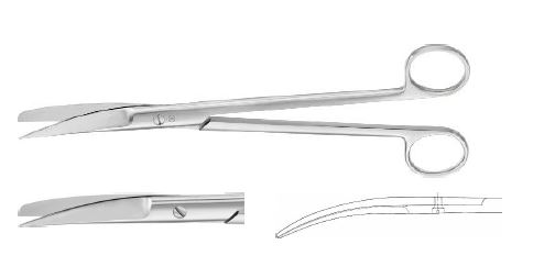 Сімс ножиці вигнуті гострі/тупі 230 мм